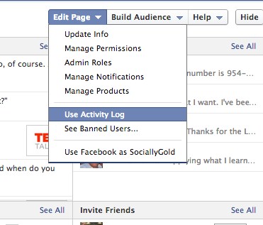 Facebook Activity Log