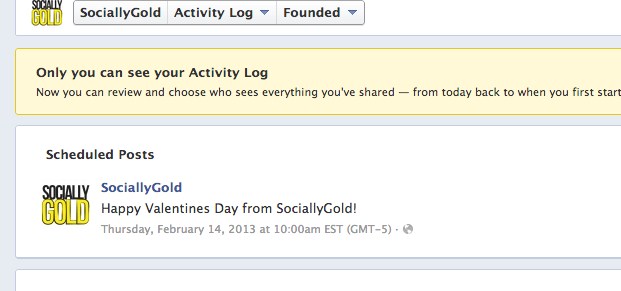 Facebook activty log 2