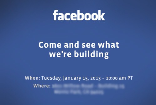 Facebook plans press event on 1.15.13