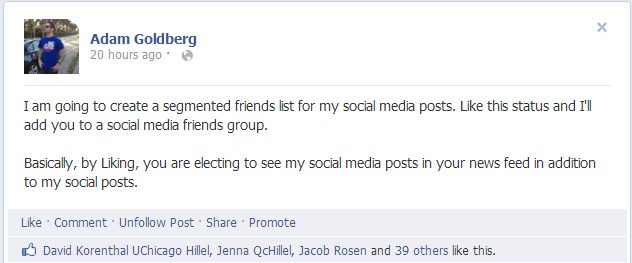 facebook friends list