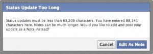 Facebook character limits