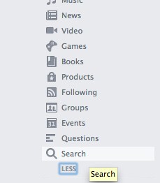 Facebook search history
