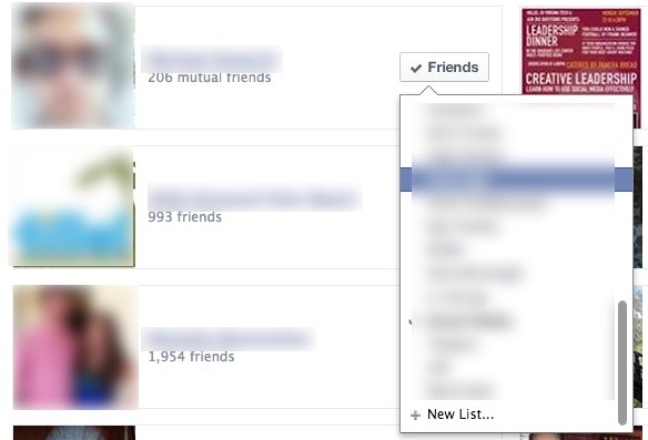 how to create a facebook friend list