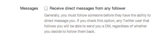 Twitter Allows Direct Messages