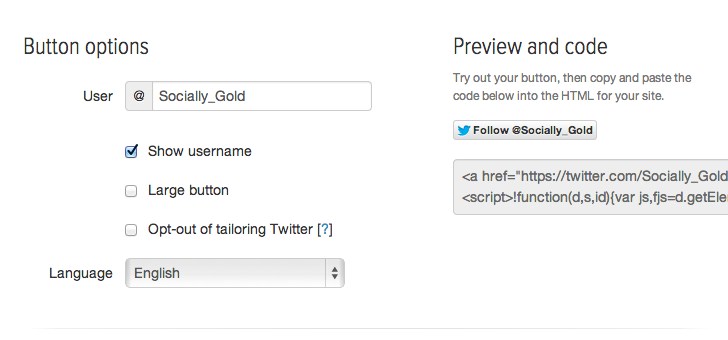 How to add a Twitter Follow Button