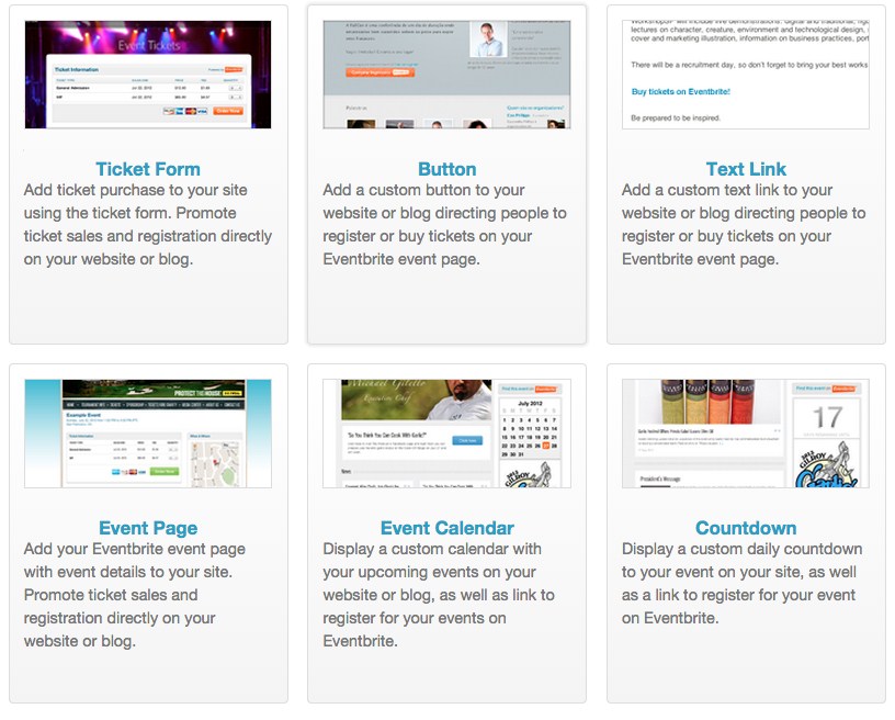 Eventbrite Embed Widgets